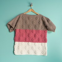 Yarn and Colors Spring Flowers Tee Crochet Kit L 2 Clay
