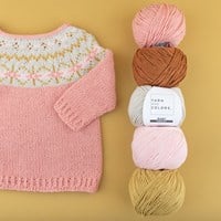 Yarn and Colors Hanna Sweater Knitting Kit 1 Old Pink