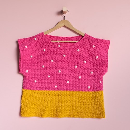 Yarn and Colors 'Baby You Look Fabulous' Top Crochet Kit L 2 Girly Pink