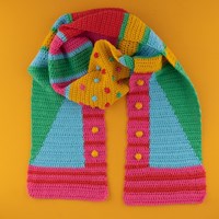 Crochet Pattern Yarn and Colors Graphic Scarf-2