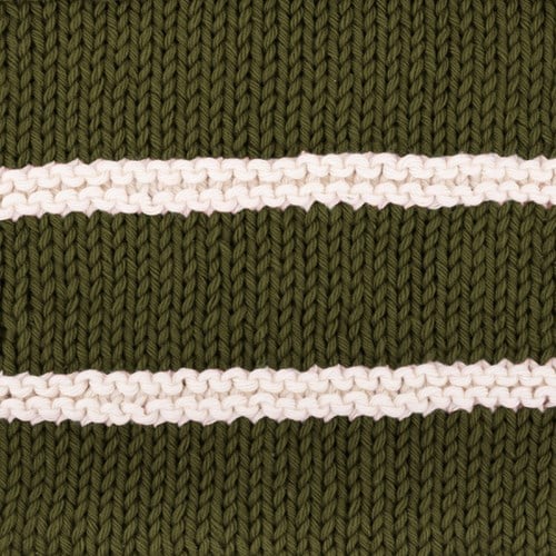 Yarn and Colors Striped Jumper Reversed Knitting Kit 4 S Khaki