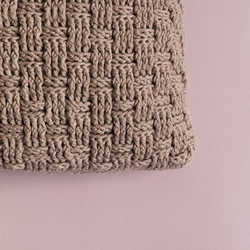 Yarn and Colors Basket Weave Comfy Cushion Crochet Kit 006 Taupe-2