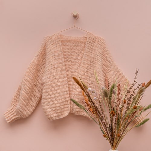 Yarn and Colors Cloud Cardigan Knitting Kit S/M 101 Rosé