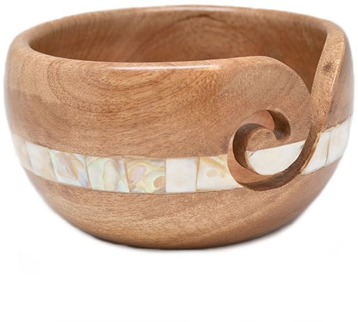 Durable Wooden Yarn Bowl Mother-of-Pearl