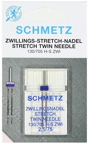 Schmetz Stretch Twin Needle 2.5/75 - 1 needle per card