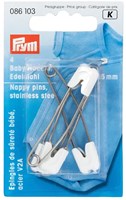 Prym Nappy Pins Stainless Steel 55 mm White