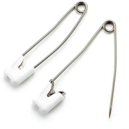 Prym Nappy Pins Stainless Steel 55 mm White-2
