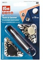 Prym No-Sew Screw-On Snap Fasteners Silver 15mm
