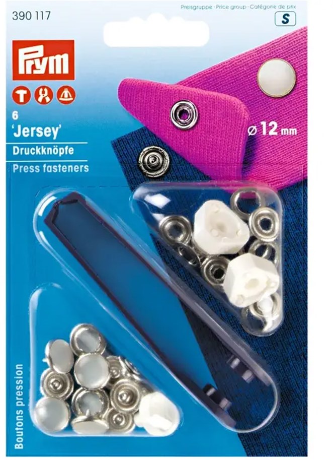 Prym No-Sew Snap Fasteners Jersey Pearl Cap 12 mm 