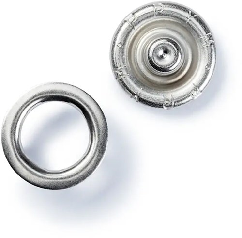 Prym No-Sew Snap Fasteners Jersey Prong Ring 10 mm 01 Silver-2