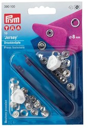 Prym No-Sew Snap Fasteners Jersey Silver 8 mm