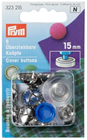 Prym Cover Buttons with Mold Silver 15 mm