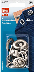 Prym Turn Clasps Silver 33 mm