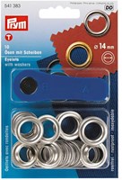 Prym Eyelets with Washers Silver 14 mm
