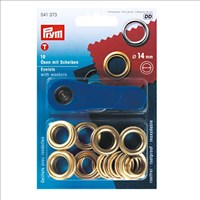 Prym Eyelets with Washers Gold 14 mm