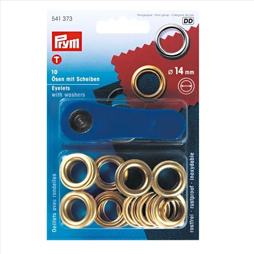 Prym Eyelets with Washers Gold 14 mm