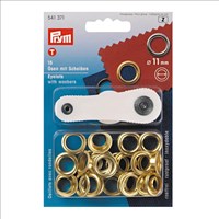 Prym Eyelets with Washers Gold 11 mm