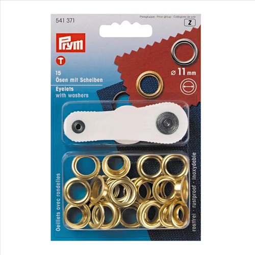 Prym Eyelets with Washers Gold 11 mm