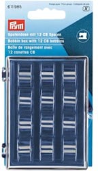 Prym Bobbin Box with 12 CB Metal Bobbins