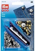 Prym Decorative Rivets 9 mm 01 Silver / Black Oxidized