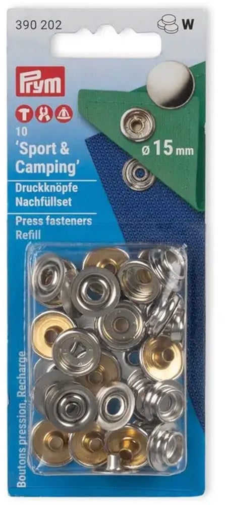 Prym Refill No-Sew Snap Fasteners Silver 15mm 