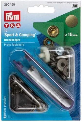 Prym No-Sew Snap Fasteners Sport & Camping 15mm 01 Antique Brass