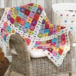 Crochet Pattern Stylecraft Life DK No. F075 Blanket and Cushion