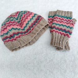 Knitting Pattern Stylecraft Highland Heathers DK No. F094 Zig Zag Hat and Mittens