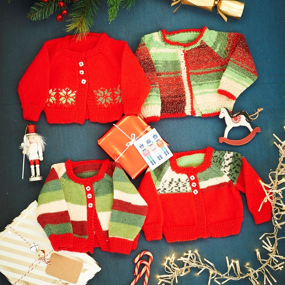 Knitting Pattern Stylecraft Head Over Heels Festive Cardigans No