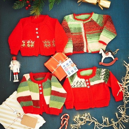 Knitting Pattern Stylecraft Head Over Heels Festive Cardigans No. F101