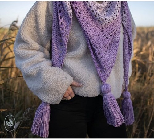 Crochet Pattern Cosy Fine Faded Shawl