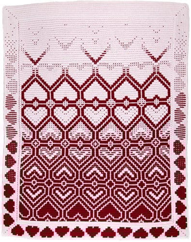 Fading Hearts Blanket Crochet Kit