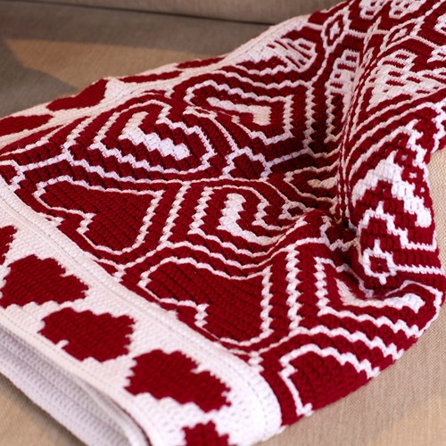 Fading Hearts Blanket Crochet Kit-2