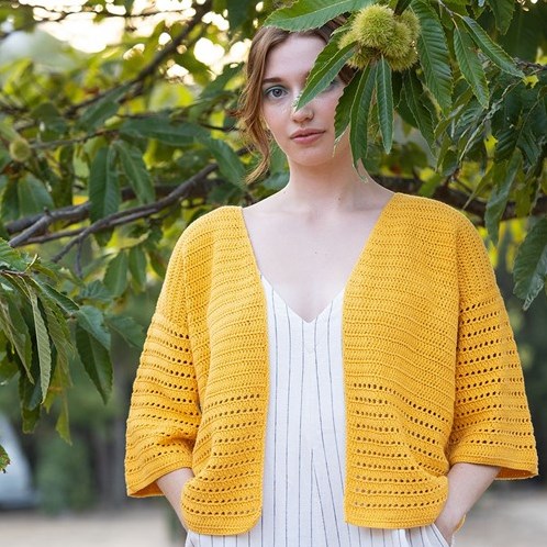 Fair Cotton Bolero Crochet Kit 1 38/40 Yellow-2