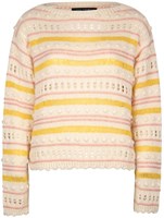 Knitting Pattern Ecopuno Striped Bobble Sweater