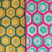 Haakpatroon Yarn and Colors Flower Hexagon Blanket