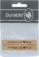 Durable Leather Label Handmade with Love (2 pieces) 001 Light Brown