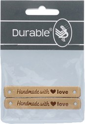 Durable Leather Label Handmade with Love (2 pieces)