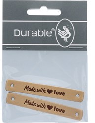 Durable Leather Label Made with Love (2 pieces) 001 Light Brown
