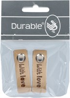 Durable Leather Label with Love (2 pieces) 001 Light Brown