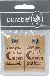 Durable Leather Label Love You to the Moon (2 pieces) 001 Light Brown