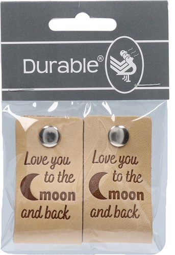 Durable Leather Label Love You to the Moon (2 pieces) 001 Light Brown