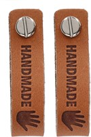 Durable Leather Label Handmade with Screw (2 pieces) 004 Dark Brown-2