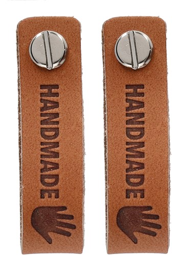 Durable Leather Label Handmade with Screw (2 pieces) 004 Dark Brown-2