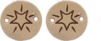 Durable Leather Label Star Round (2 pieces) 001 Light Brown-2