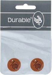 Durable Leather Label Crochet Round (2 pieces)