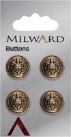 Milward Cuff Button Gold 15mm (4 pieces)
