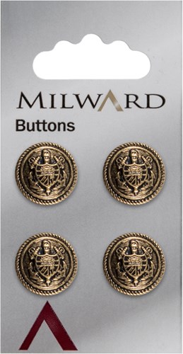 Milward Cuff Button Gold 15mm (4 pieces)