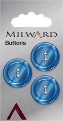Milward Shiny Button Blue 20mm (3 pieces)