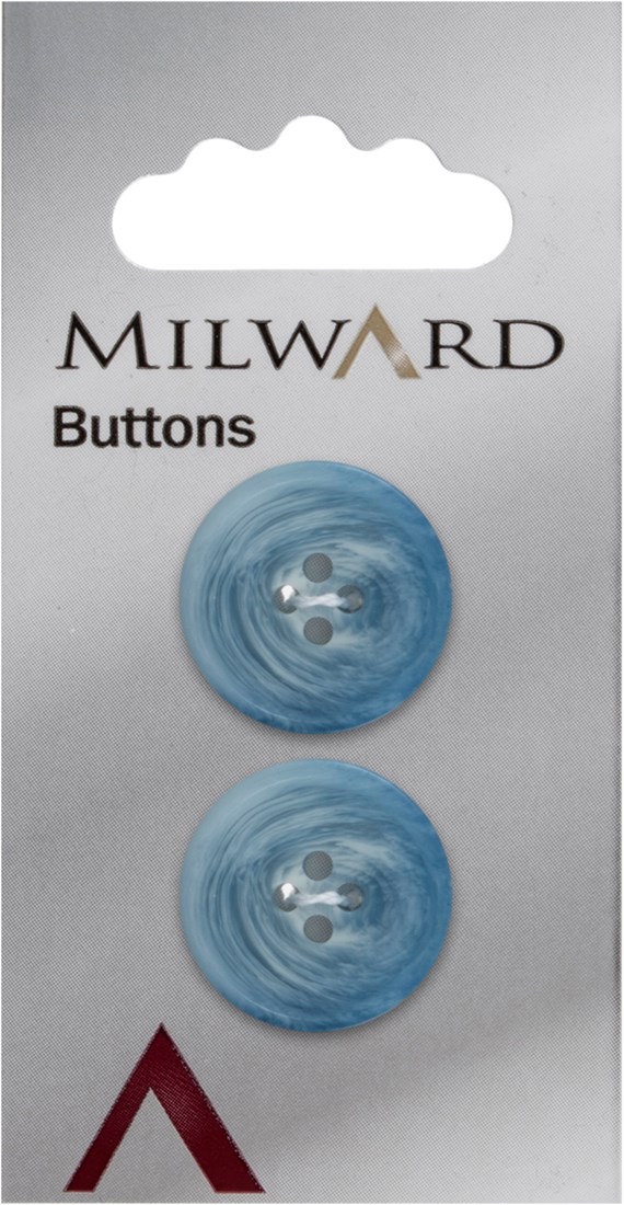 Milward Marble Button Matte Blue - Yarnplaza.com 